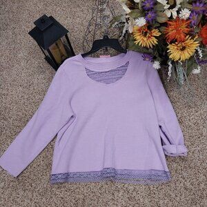 3112 Size XL Tek Gear Upcycled Sweat Shirt Accented with Lace.